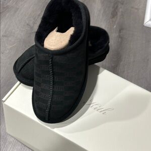 Kith Black Checkered Slippers